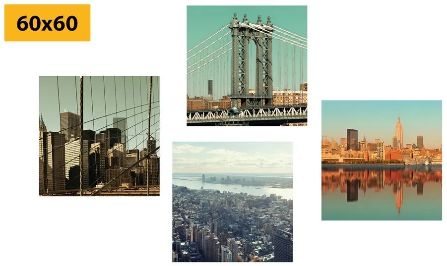 Set di quadri – Vista sulla città di New York