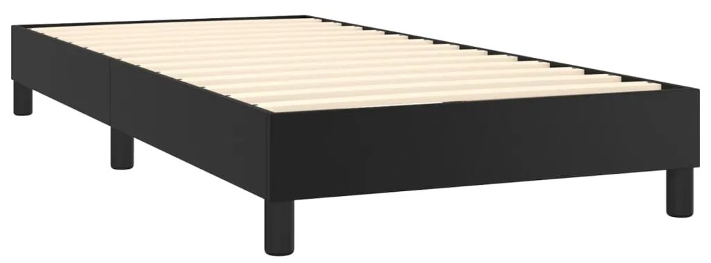 Giroletto a molle con materasso nero 80x200 cm in similpelle