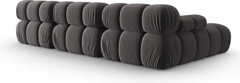 Divano in velluto grigio scuro 285 cm Bellis - Micadoni Home