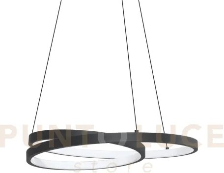 Oz lampadario a sospensione led smd 38 w on-off 4350 lm 3000 k nero...