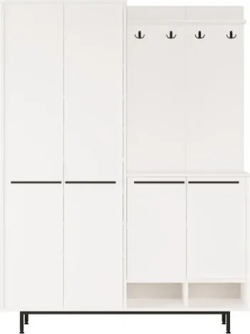 Mobile Ingresso Multiripiano Con Scarpiera E Appendiabiti Whisper Bianco