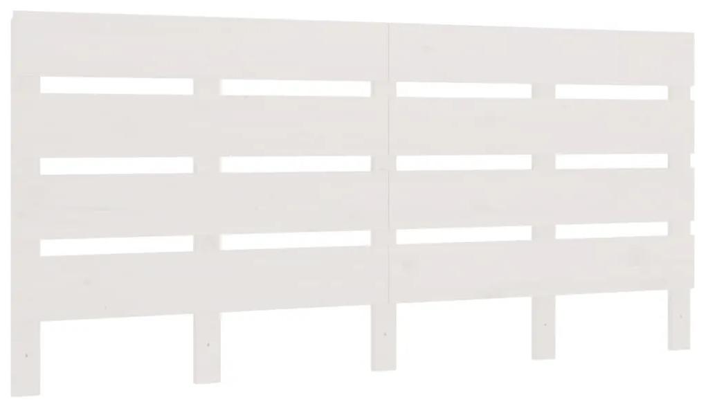 Testiera per letto bianca 135x3x80 cm in legno massello di pino