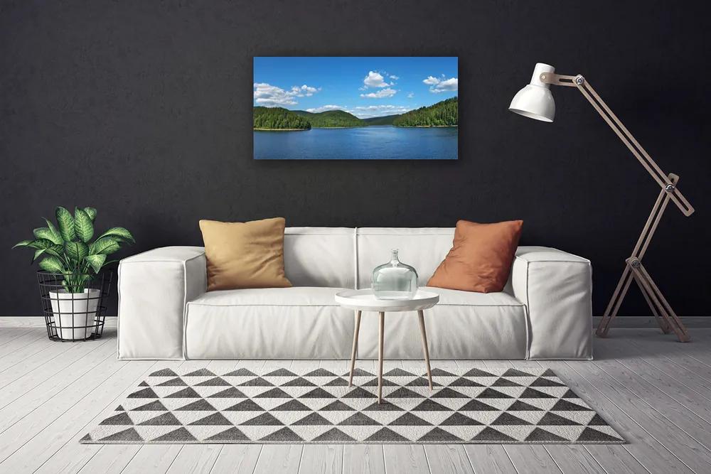Quadro su tela Paesaggio della foresta del lago 100x50 cm