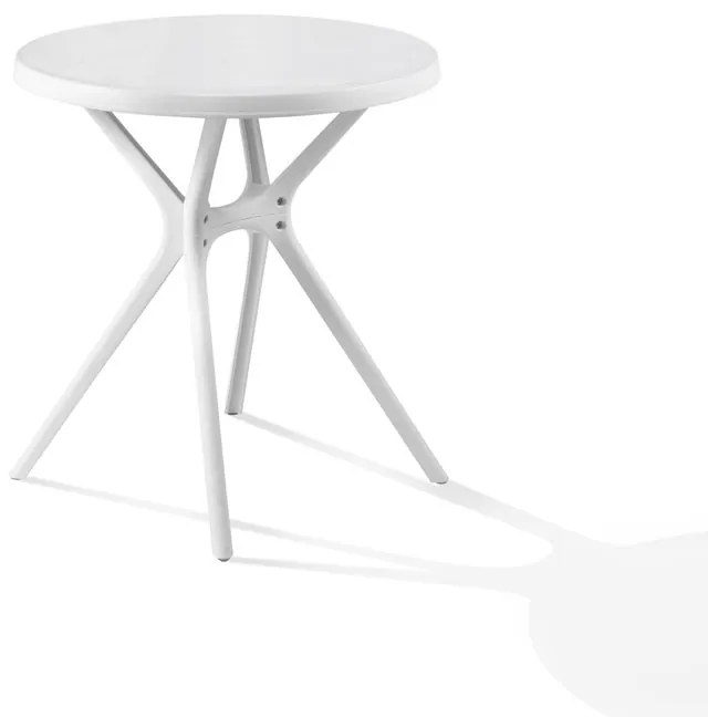 Tavolo da pranzo per giardino Victor NEW GARDEN struttura e superficie in Polipropilene  bianco per 2 persone Ø 70 cm