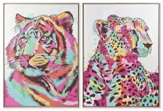 Quadro DKD Home Decor 104 x 4,5 x 143,5 cm Tigre Moderno (2 Unità)