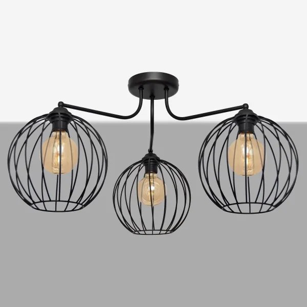 Lampadario a plafone MERCURE 3xE27/15W/230V nero