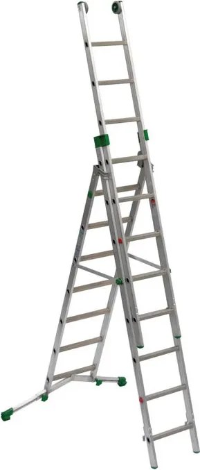 Scala a sfilo FACAL Super Prima in alluminio 3 rampe da 8 gradini portata massima 150 kg EN 131 per lavori fino a 6.3 m