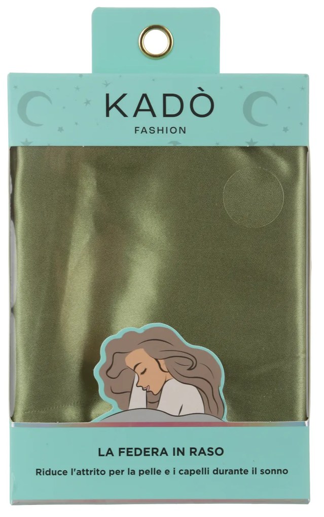 Federa in raso verde 50x80 cm