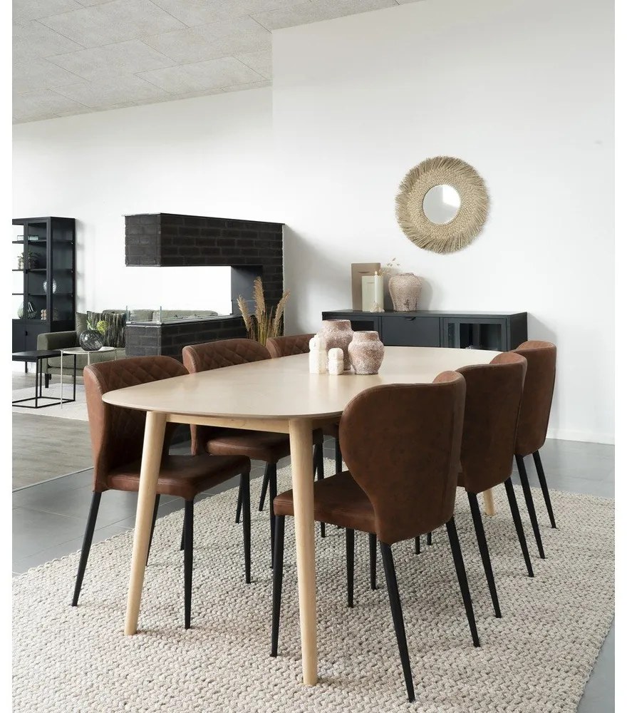 Sedie da pranzo marrone cognac in un set di 4 pezzi Pisa - House Nordic