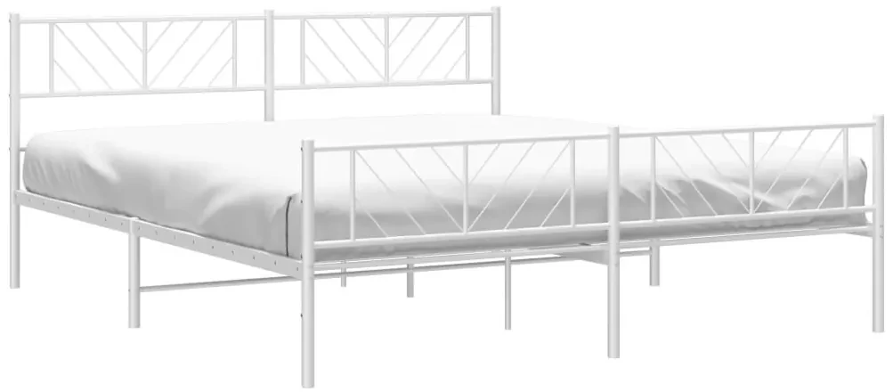 Giroletto con testiera e pediera metallo bianco 193x203 cm