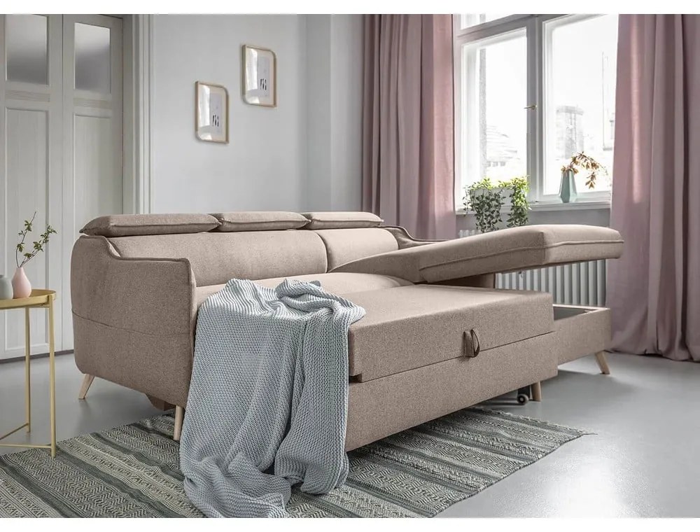 Divano letto angolare beige (angolo destro) Sweet Harmony - Miuform