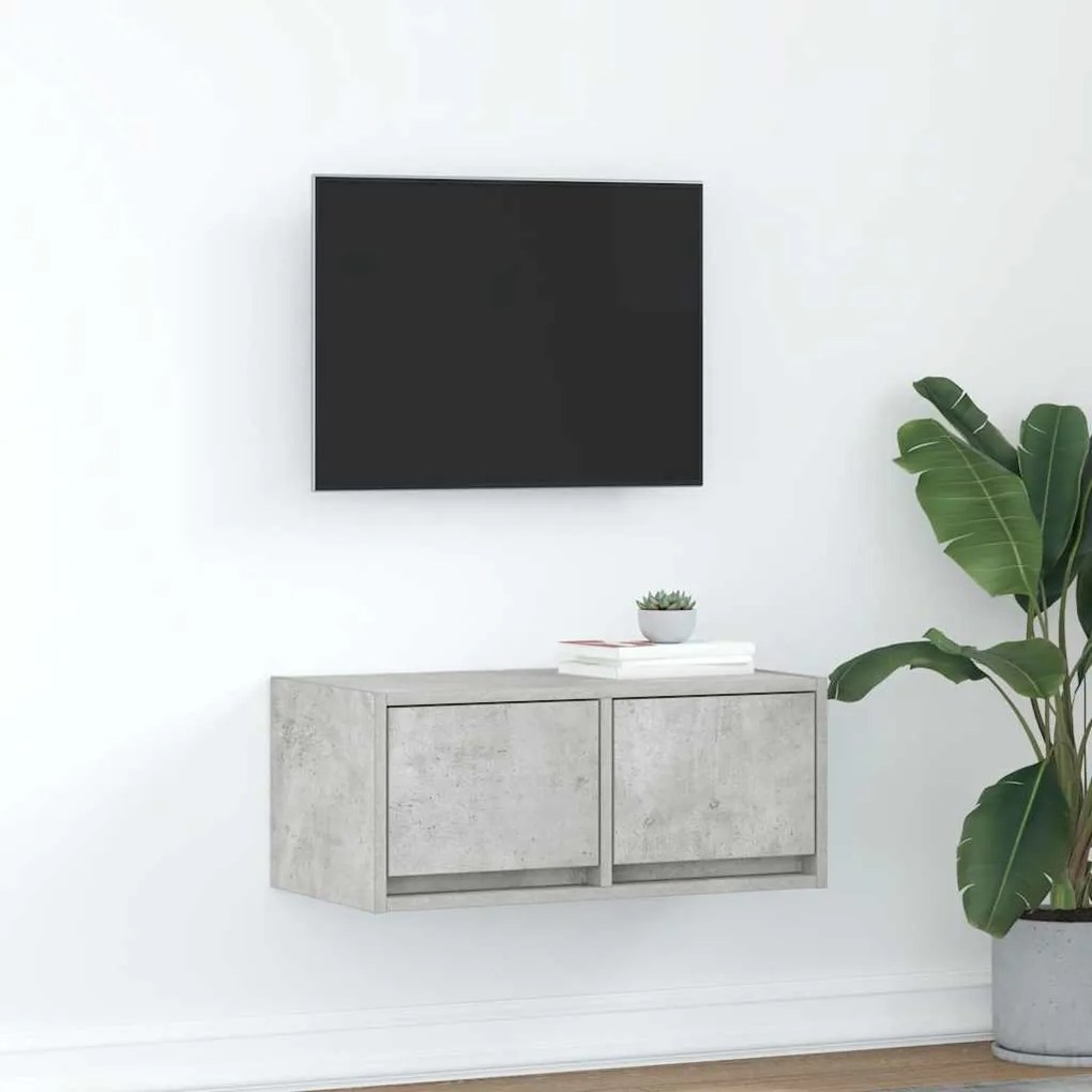 Mobile Per Tv Grigio Cemento 60x31x25,5 Cm Legno Multistrato /