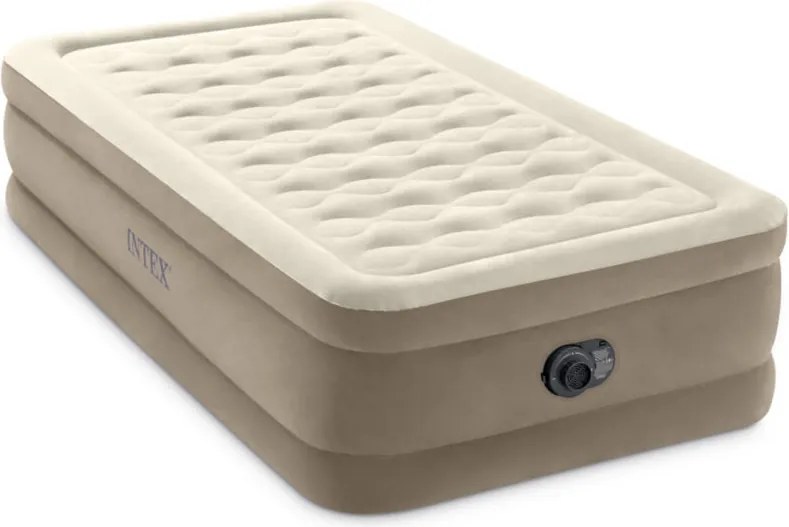 materasso singolo autogonfiante intex "dura-beam pillow ultra push" colore beige con pompa inclusa, 99x191x46 cm - cod. 64426nd