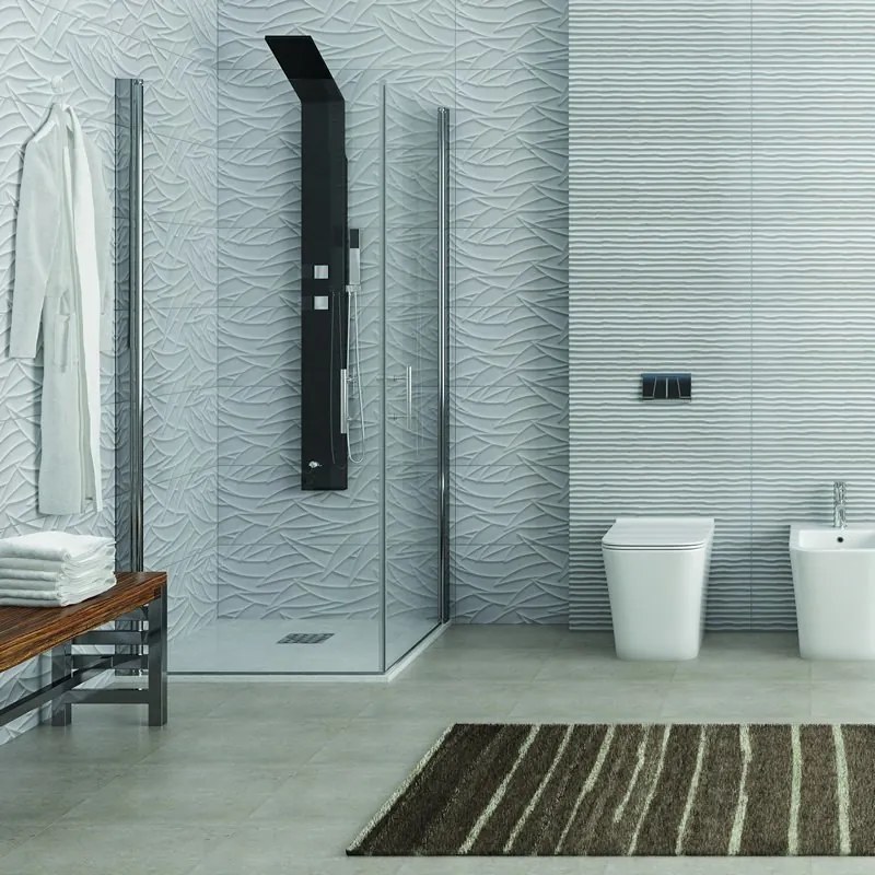 Box doccia angolare 70x70 due ante battenti finitura cromo | KS2800 - KAMALU