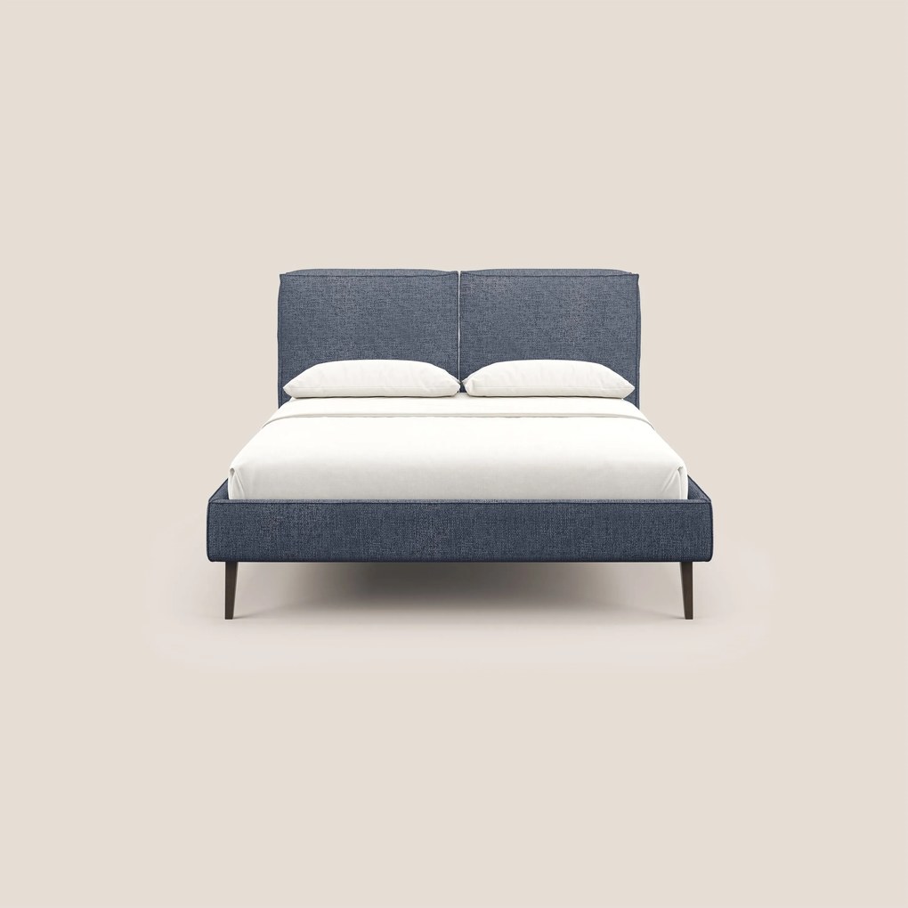 Isotta letto imbottito completamente sfoderabile in morbido tessuti impermeabile T10 blu