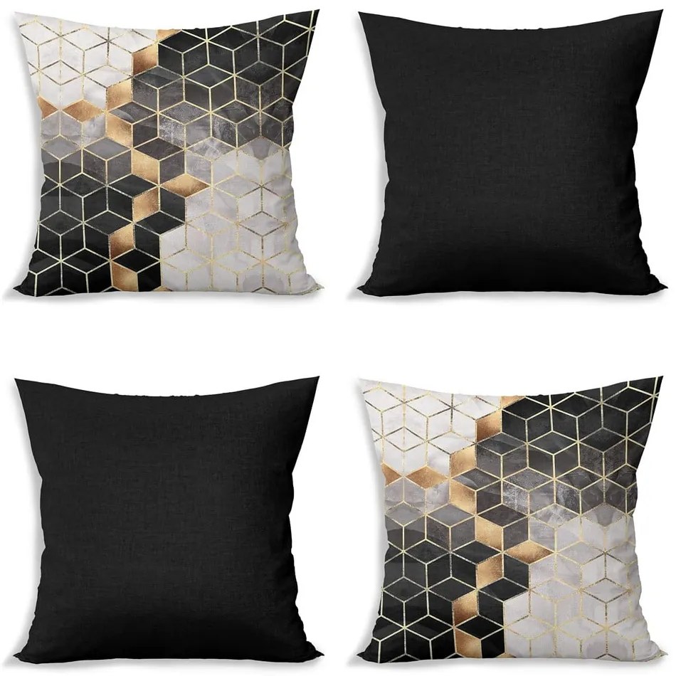 Federe in set da 4 43x43 cm Optic - Minimalist Cushion Covers