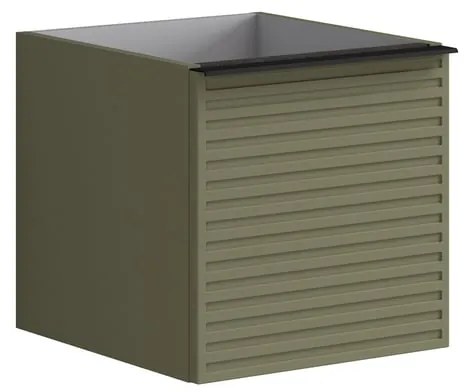 Struttura semi colonna da bagno Pixel2 cassetti laccato opaco verde salvia L 40 x H 40 x P 45.5 cm