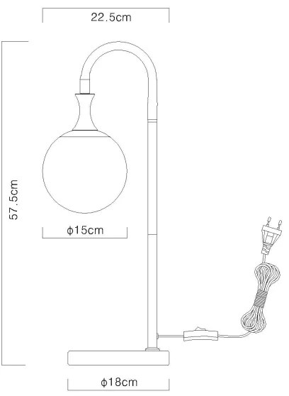 Globo 15885T - Lampada da tavolo DALTON 1xE27/10W/230V nero