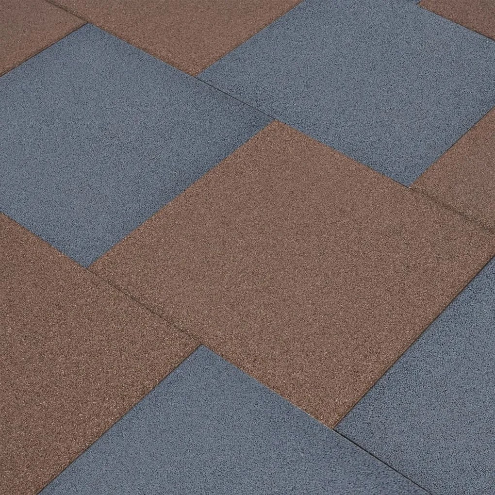 Piastrelle Anticaduta 12 Pz İn Gomma 50x50x3 Cm Grigie /