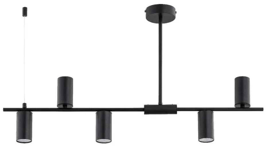 Lampadario su asta URANOS 5xGU10/10W/230V nero