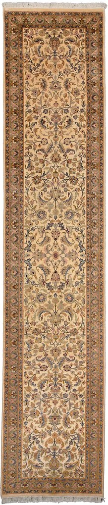 Tabriz Tappeto 370x80 Beige (Pakistan) Annodato A Mano