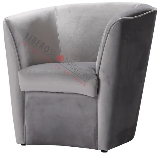 Poltrona in velluto Grigio per camera da letto ufficio