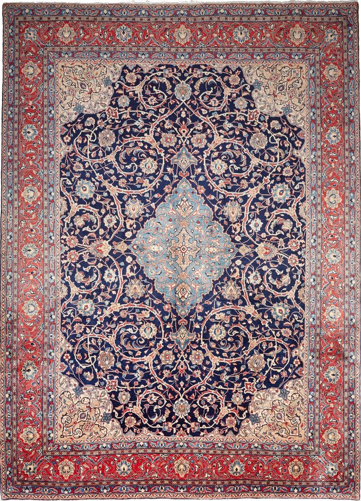 Sarouk Tappeto 260 x 350 Blu (Iran) Annodato A Mano