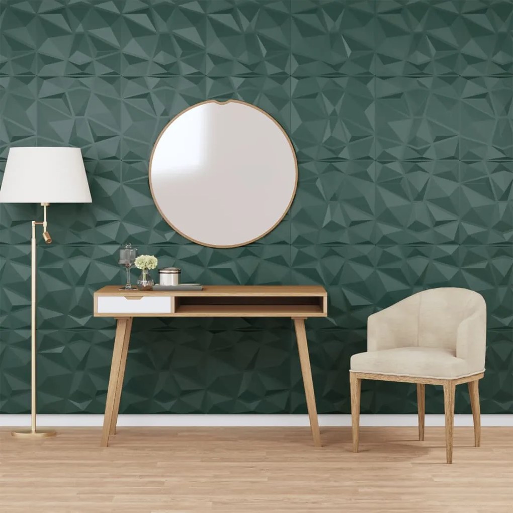 Pannelli Murali 48 Pz Verdi 50x50 Cm Xps 12 M² Diamante /