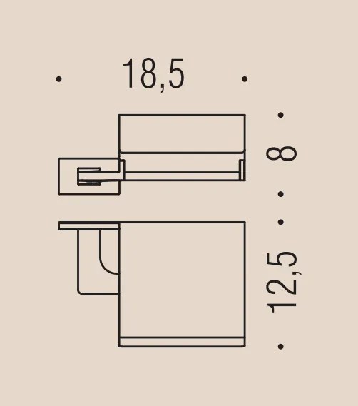 Colombo Design Look B16910nm Porta Rotolo Coperto Nero Opaco