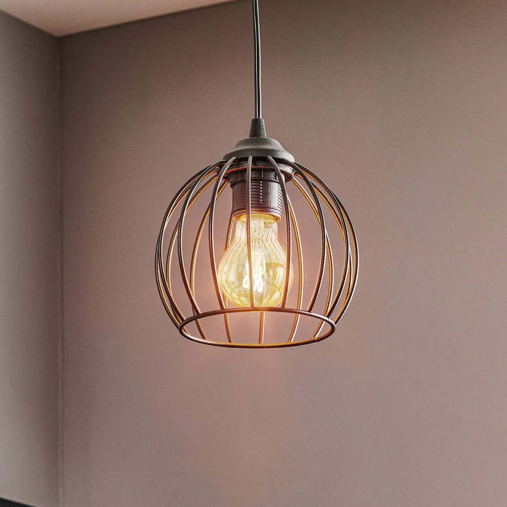 HELAM Lampada a sospensione Cumera con paralume a gabbia, Ø 16 cm