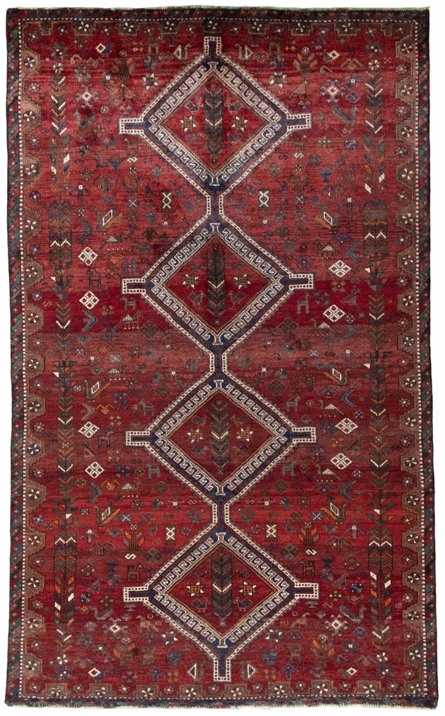 Shiraz Tappeto persiano 170x290 Rosso (Iran) Annodato A Mano
