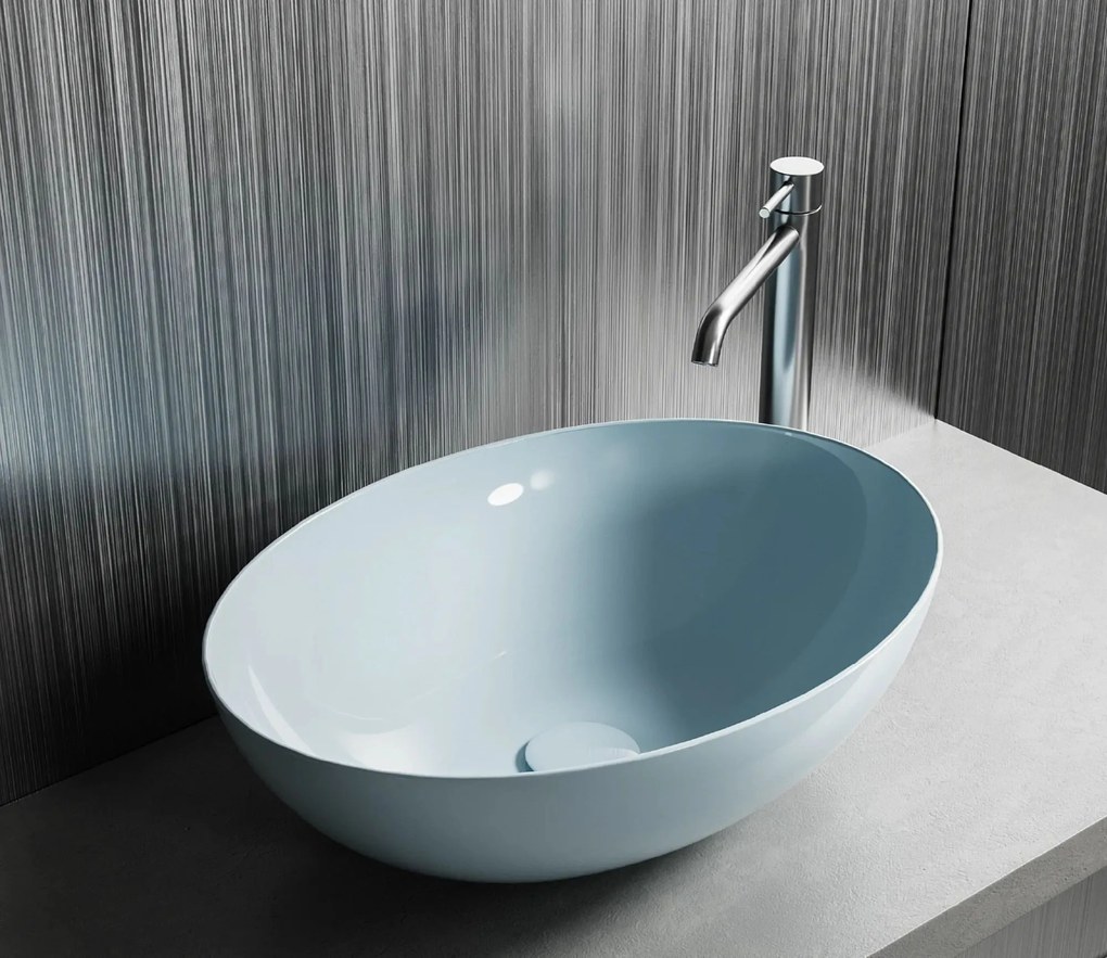 Hatria Happy Hour Slim lavabo 57x38 cm ovale da appoggio bianco 00Y8AK01