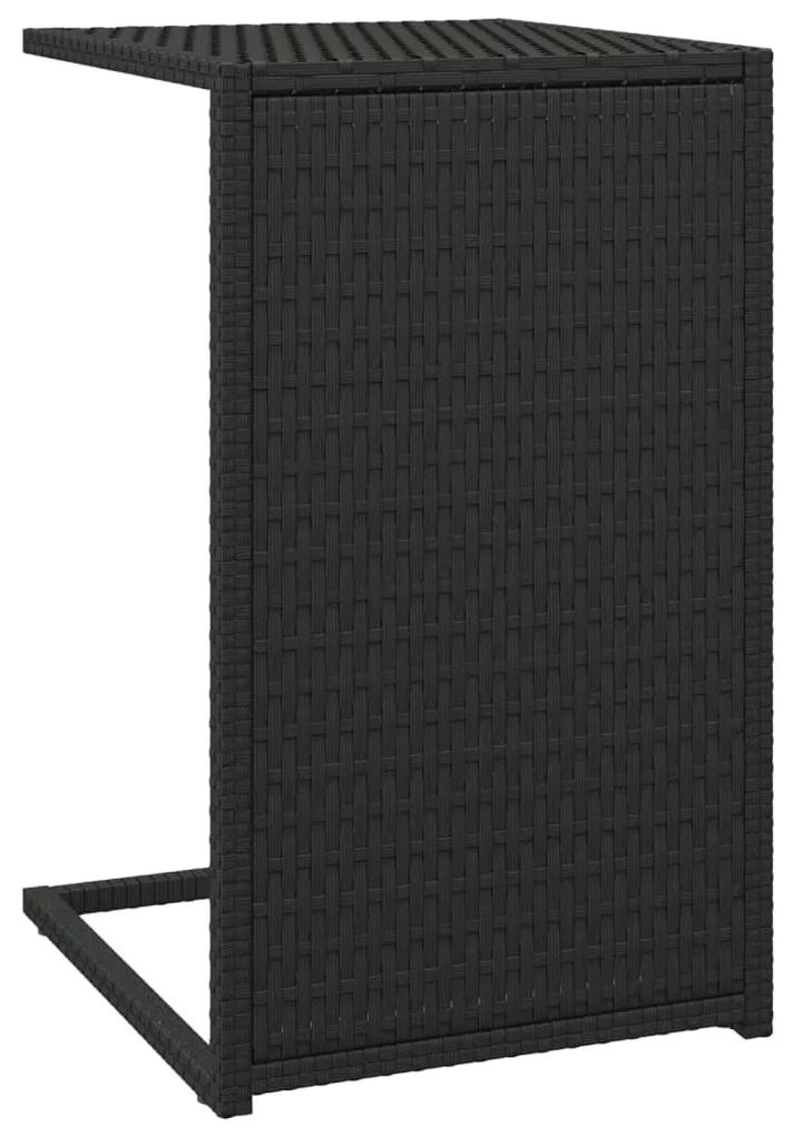 Tavolino a c nero 40x35x60 cm in polyrattan