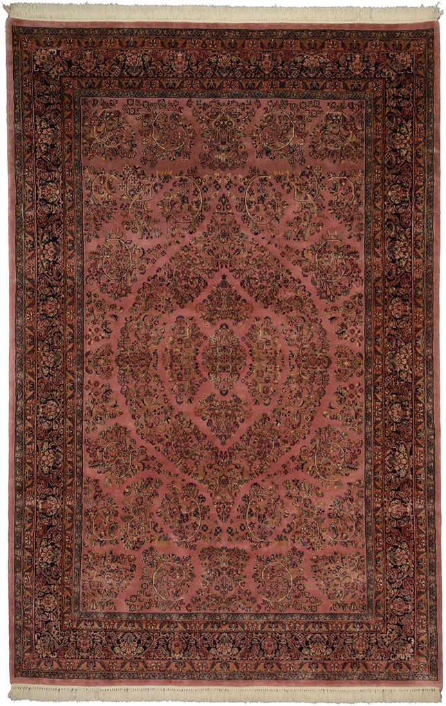 Sarouk Tappeto 200 x 300 Rosa (Indian) Annodato A Mano