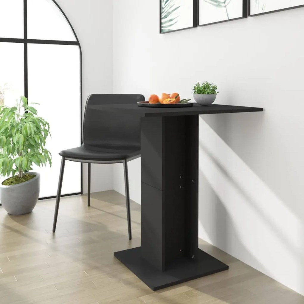 Tavolo da bistrot nero 60x60x75 cm in truciolato