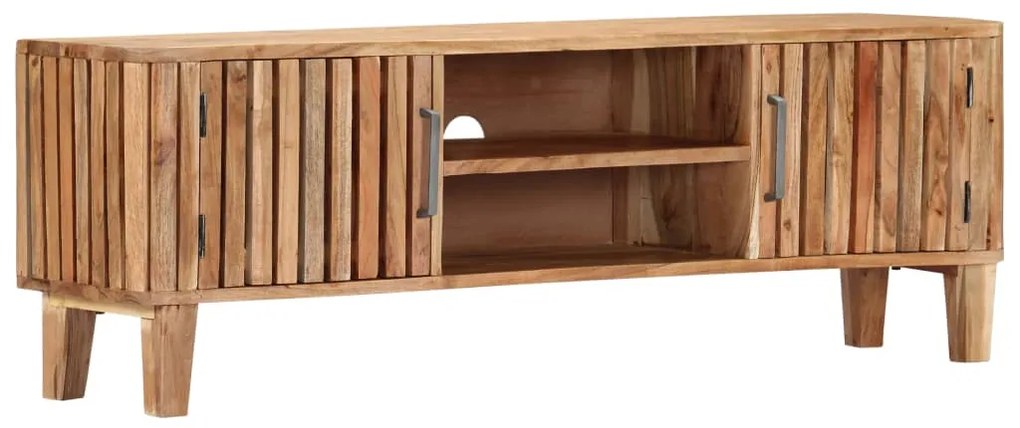 Mobile Porta Tv 130x30x45 Cm İn Legno Massello Di Acacia /