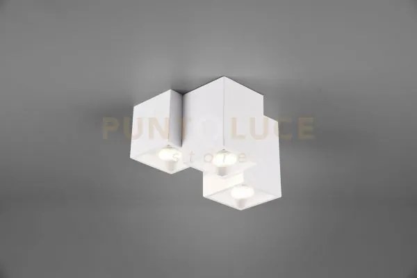 Fernando plafoniera metallo bianco opaco 3 cubetti l. 23cm