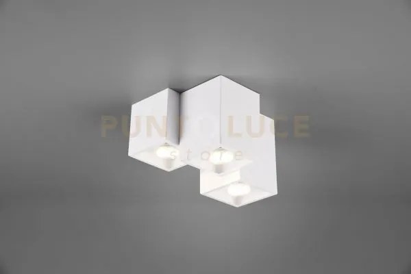 Plafoniera metallo fernando 3 cubetti 23cm 604900331 bianco