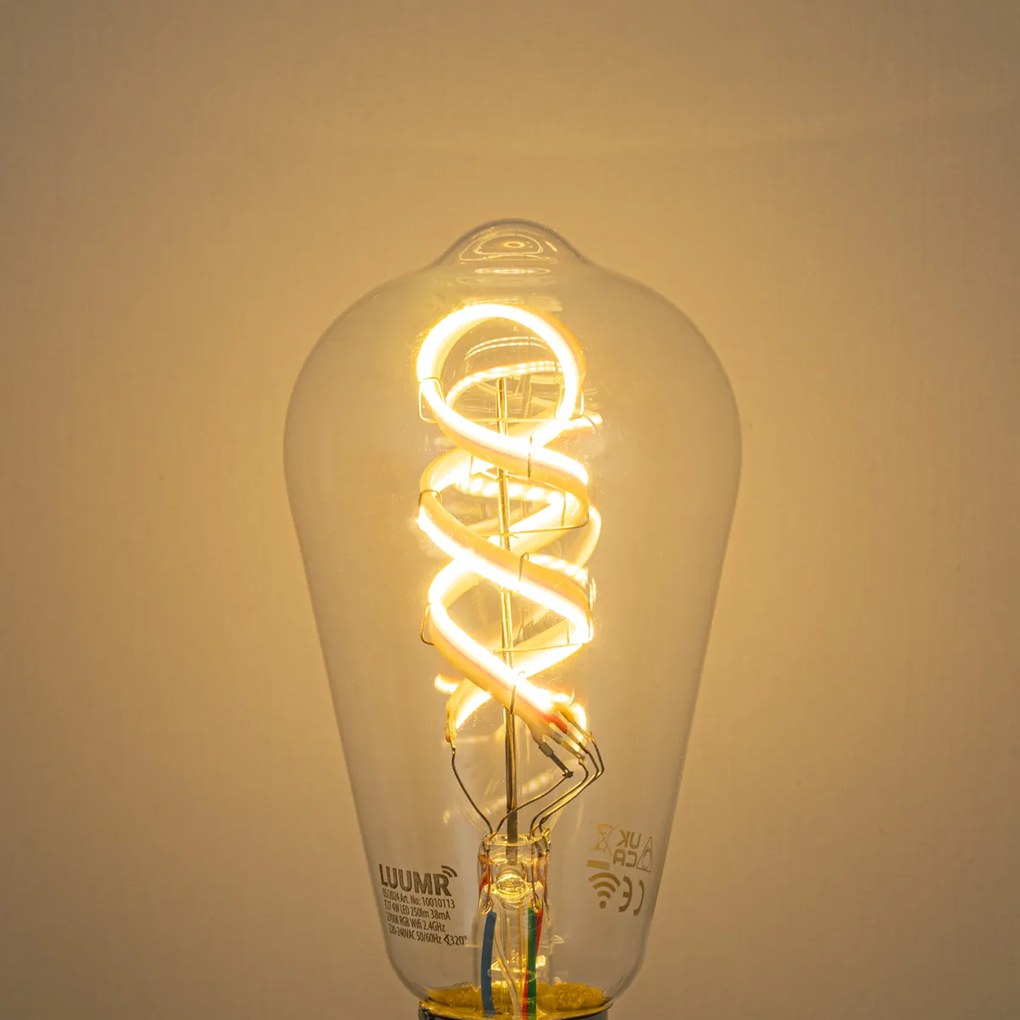 Set di 5 Lampadine LED Smart E27 dimmerabili ST64 RGBW chiare 4W 250lm 2700K