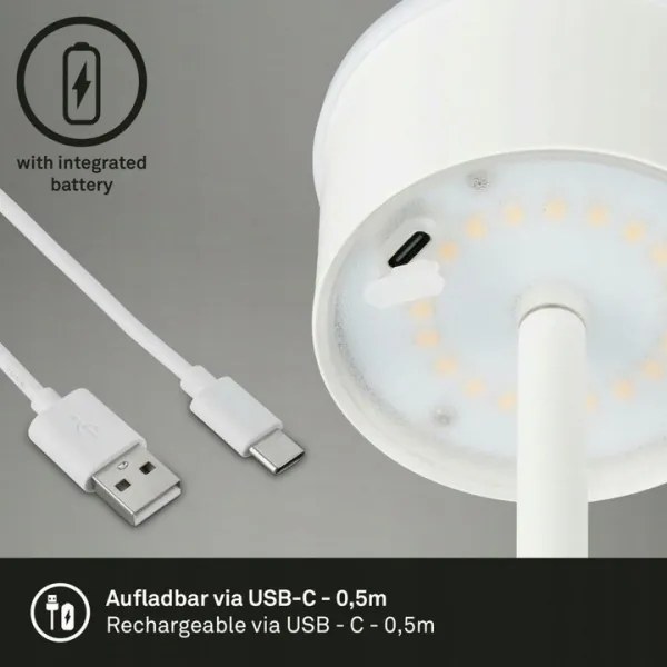 Briloner 1438016 - Lampada da terra touch LED dimmerabile LED/3,5W/5V 3000K 130 cm bianco