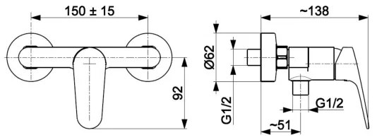 KFA Armatura 5556-010-00 - Rubinetto doccia OTAVA cromo lucido