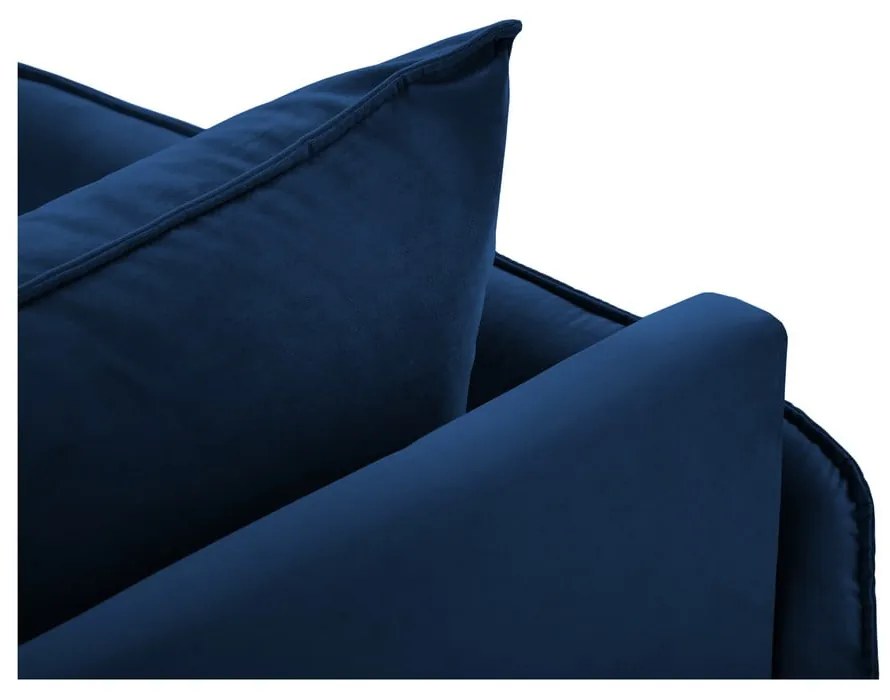 Sedia a sdraio in velluto blu (angolo sinistro) Vienna - Cosmopolitan Design