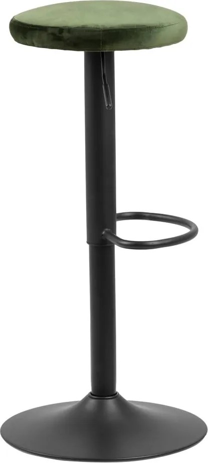 Sedia da bar verde in imbottito con altezza regolabile (altezza della seduta 62 cm) Finch – Actona
