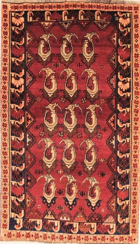 Gashghai Tappeto persiano 130x220 Rosso (Iran) Annodato A Mano