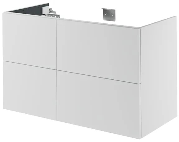 Mobile da bagno sotto lavabo SENSEA Neo bianco laccato L 105 x H 64 x P 48 cm 2 cassetti, lavabo non incluso