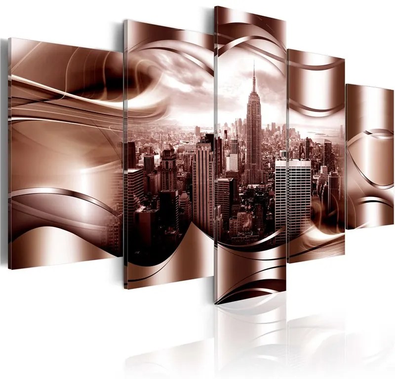 Quadro New York borgogna  Colore rosso bordeaux, Dimensioni e Misure 200x100