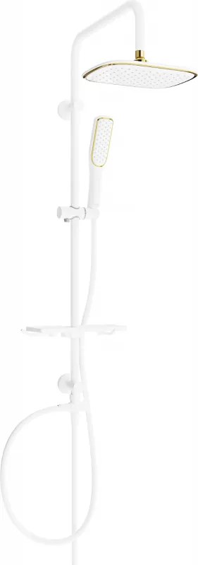 Mexen T49 colonna doccia, bianca/dorata - 798494993-25