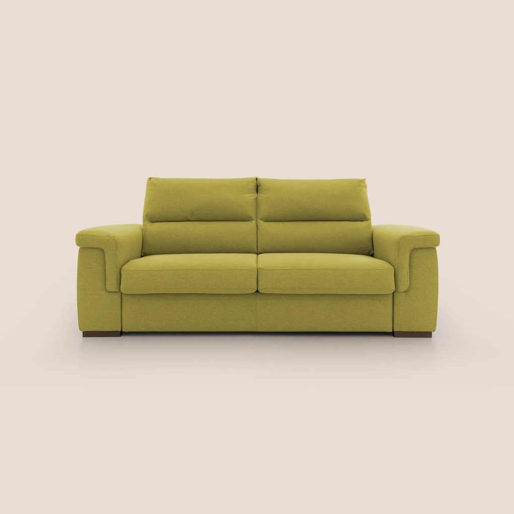 Magnolia divano letto con materasso alto 18 cm morbido schienale alto in tessuto smacchiabile T05 giallo