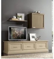 Parete attrezzata porta tv in legno beige/tortora l.187