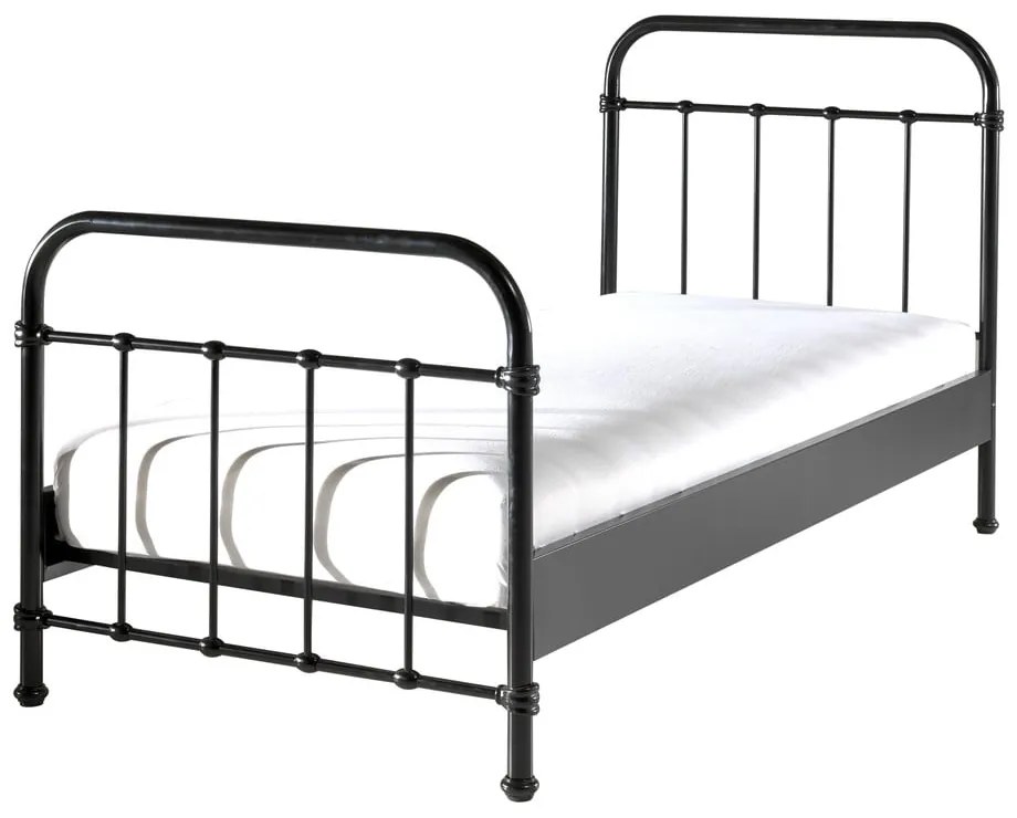 Letto per bambini in metallo nero , 90 x 200 cm New York - Vipack